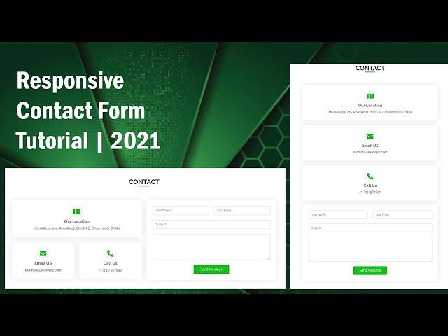 Responsive Contact Form Page Design using HTML | CSS | Bootstrap | Step by step| 2021