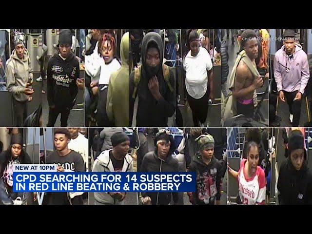 14 suspects wanted in beating, robbery of couple on CTA train downtown, Chicago police say