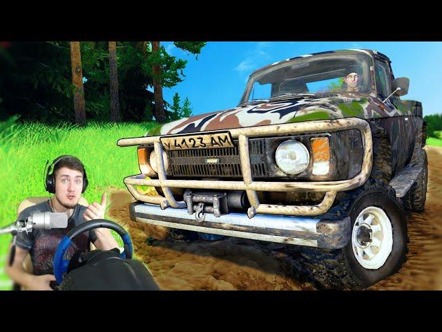 СПАСАЕМ ДЕДА ИЗ БОЛОТА - RP в SPINTIRES + РУЛЬ