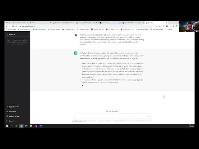 Chat GPT vs. Google Bard on an exam question (marketing)