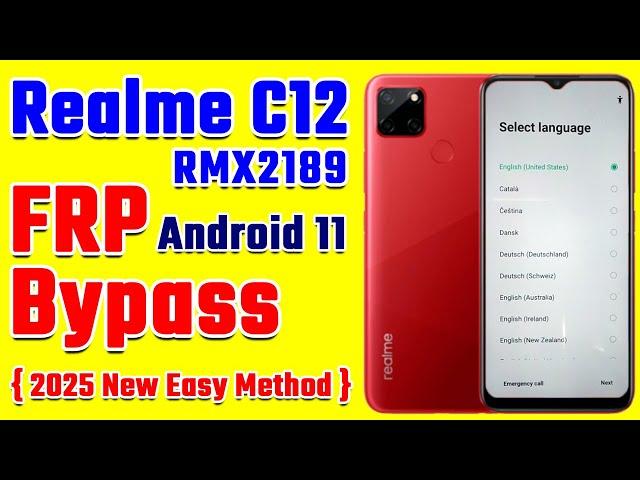 Realme C12 RMX2189 FRP Bypass android 11 without PC New Method 2025 #realme #realmec12 #frp