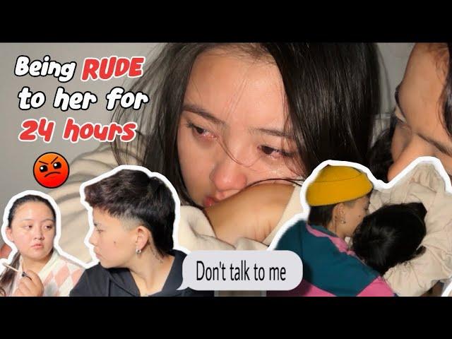 Being RUDE to my girlfriend for 24 HOURS | She CRIED | GUILTY | XOREM ~ GRACY