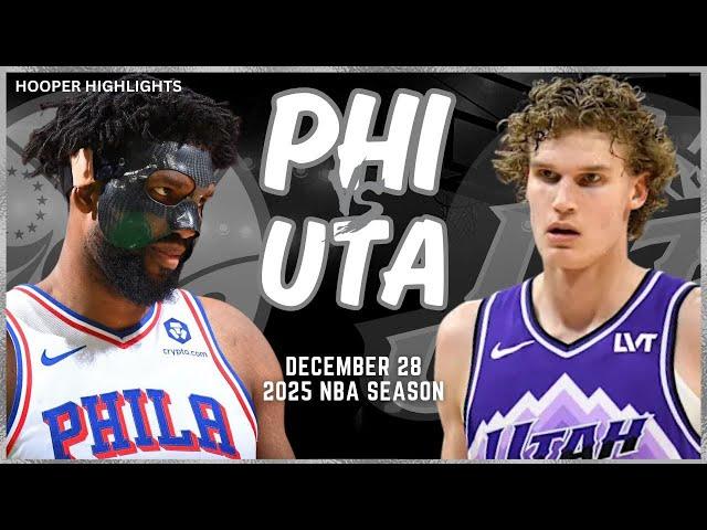 Philadelphia 76ers vs Utah Jazz Full Game Highlights | Dec 28 | 2025 NBA Season