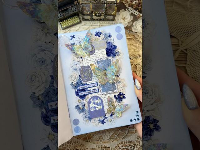 ASMR journal blue🩵🫐|#asmr #blue #journaling #journal #fyp #diy #winter #scrabooking #christmas