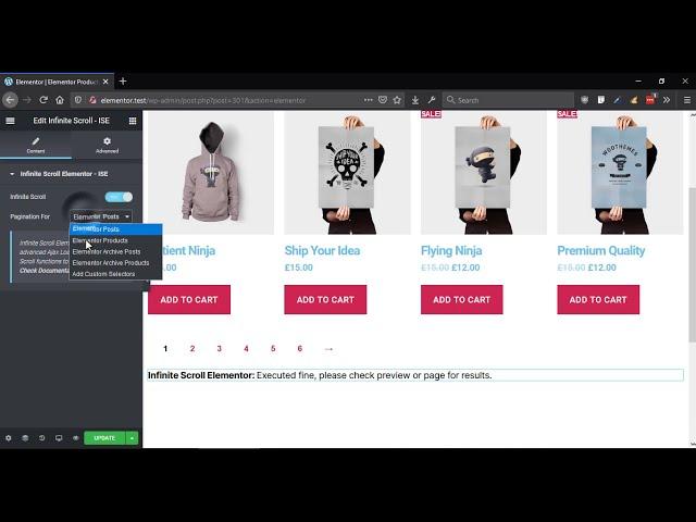 How to Add Infinite Scroll to Elementor Products WooCommerce Widget