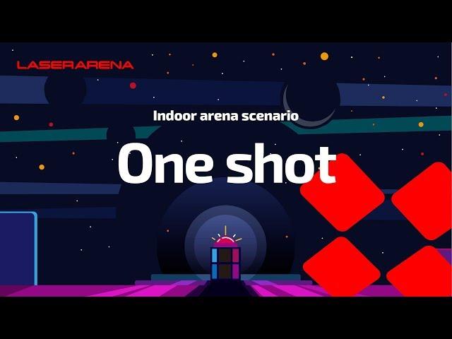 Indoor laser tag. One shot scenario