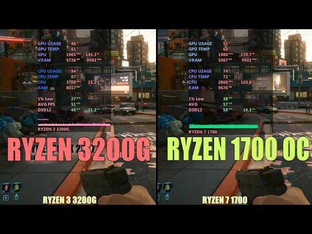 Ryzen 3 3200g vs Ryzen 7 1700 in 2021