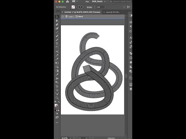 How to Blend patterns with curves | illustrator trick #shorts #shortsviral #fyp