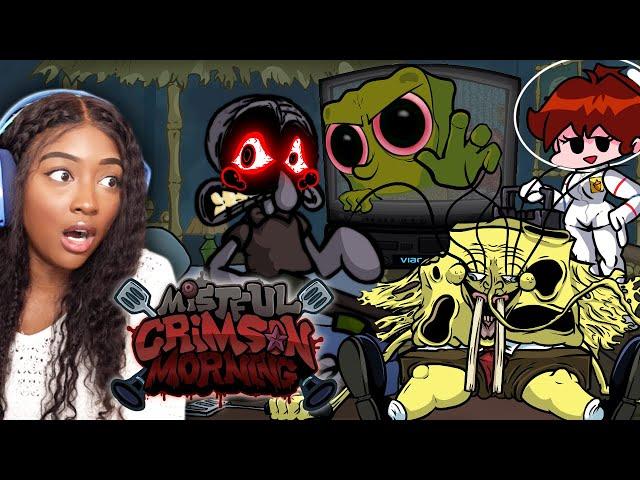 I HAVE NEVER BEEN SO SCARED OF SPONGEBOB!! | Friday Night Funkin' [FNF Mistful Crimson Morning]