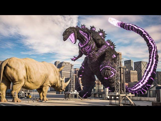 Giant Rhino attacks Shin Godzilla - Remastered