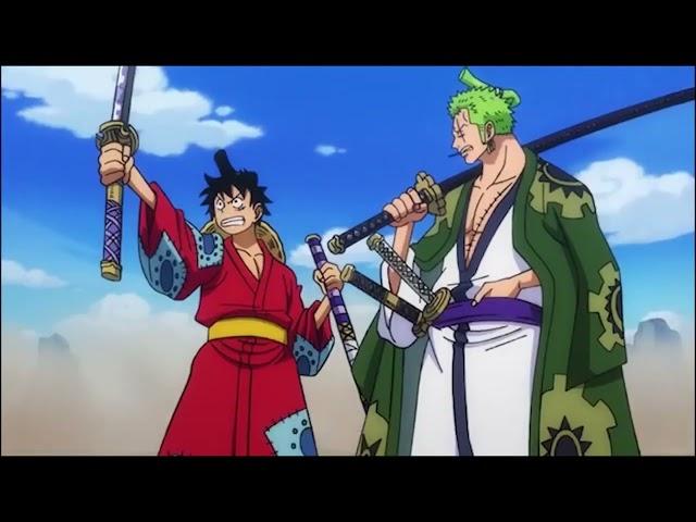 Luffytaro and Zorojuro meet again in Wano... Luffy use samurai language and use a sword |One piece |