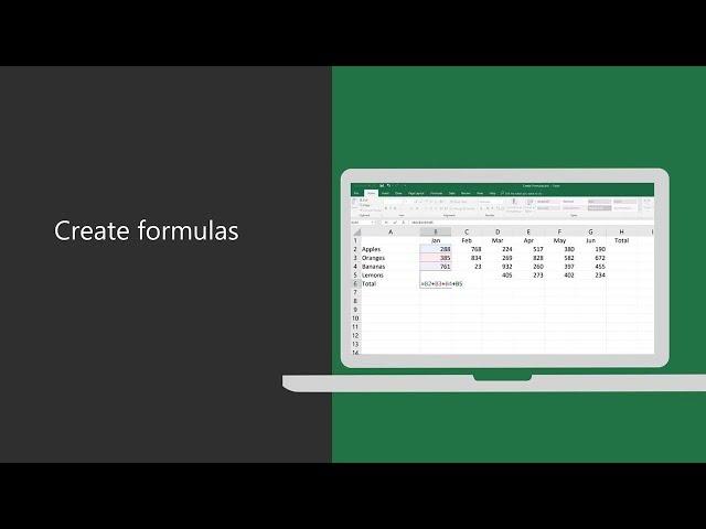 Creating Microsoft Excel formulas and functions