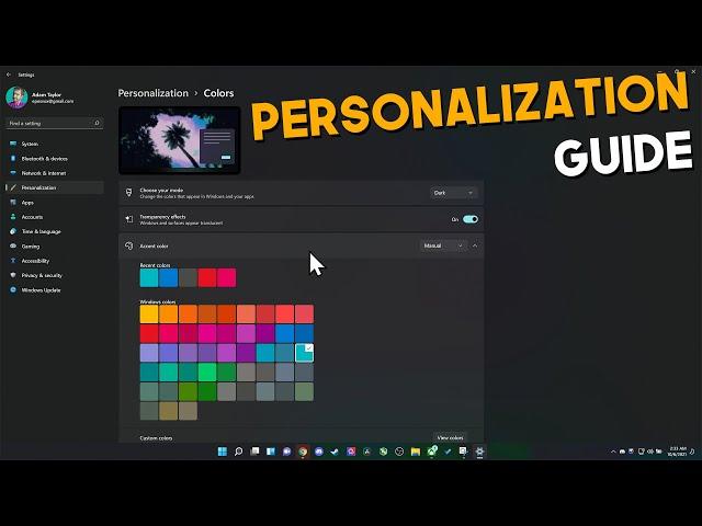 Windows 11 Personalization & Customization Guide - Taskbar, Start Menu, Themes & More!