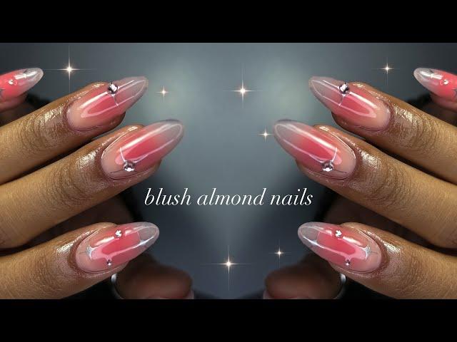 ASMR| Simple Blush Nails!| no talking + beginner-friendly nails