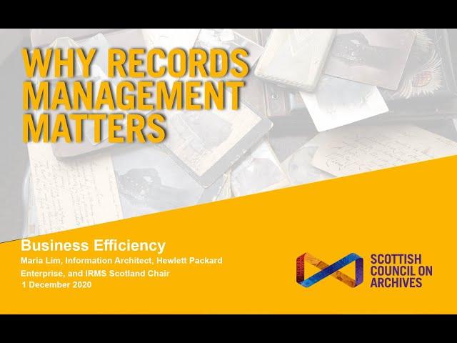 Why Records Management Matters: Maria Lim
