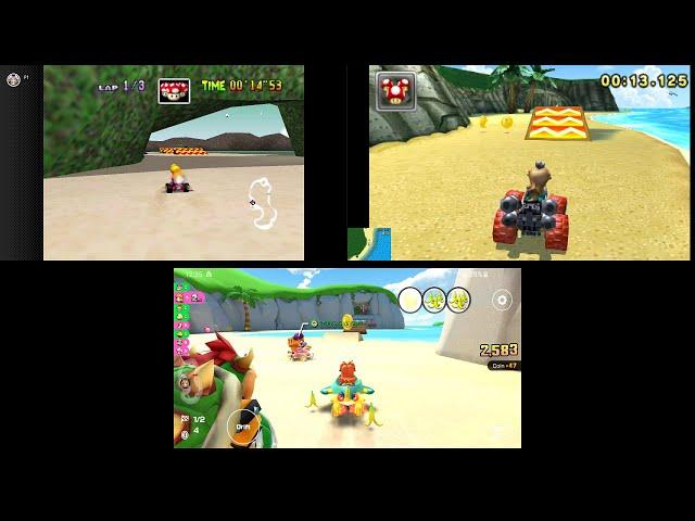 Evolution of Koopa Troopa Beach in the Mario Kart Series (1996 - 2022)