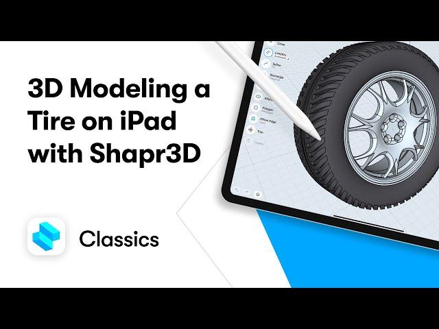 3D modeling a tire on iPad with Shapr3D