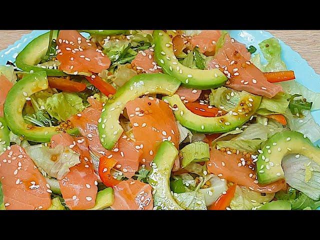 Вкуснейший Салат на Праздничный Стол. Без Майонеза! Быстрый Рецепт с красной рыбой на Новый Год 2023