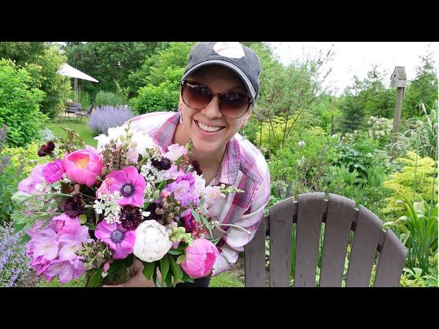 Purple Planting Party & Peony Arrangement  // Northlawn Flower Farm