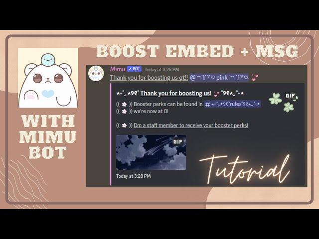 ༊*·˚ How to setup boost message with mimu | tutorial | updated | slash command