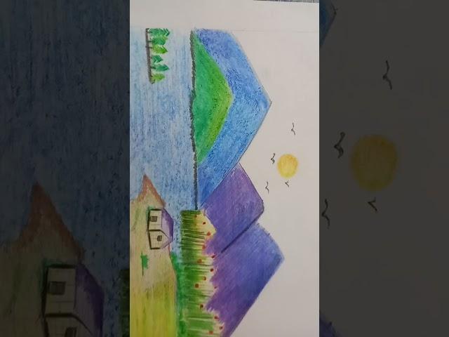 Art with harsh gautam 1| scenery  |like and subscribe please#viralvideo #viral #art #shorts