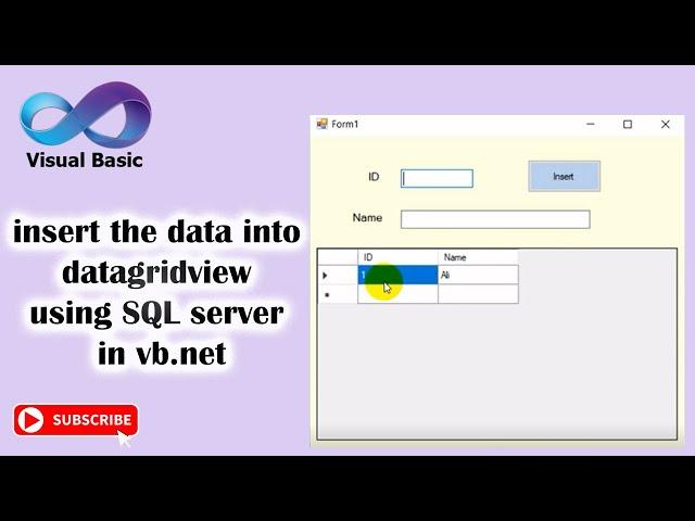 Insert  the data into datagridview using SQL server in vb.net