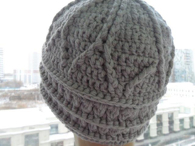 Женская шапка крючком,рельефные узоры 1 часть( relief cap crochet) (Шапка #30)