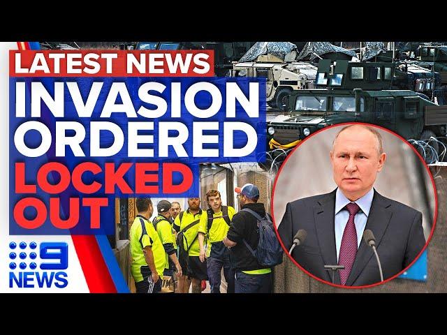 Russia launches military operation in Ukraine, Building giant collapses | 9 News Australia