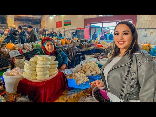 AZERBAIJAN! MARKET! Let's look at the PRICES! Kutaby! Expensive tea! I spent all my money!