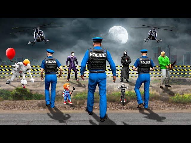 The POLICE vs HALLOWEEN MONSTERS in GTA 5!