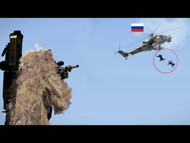 Russian MI-24P shot down by Ukrainian snipers, two skilled Russian pilots killed