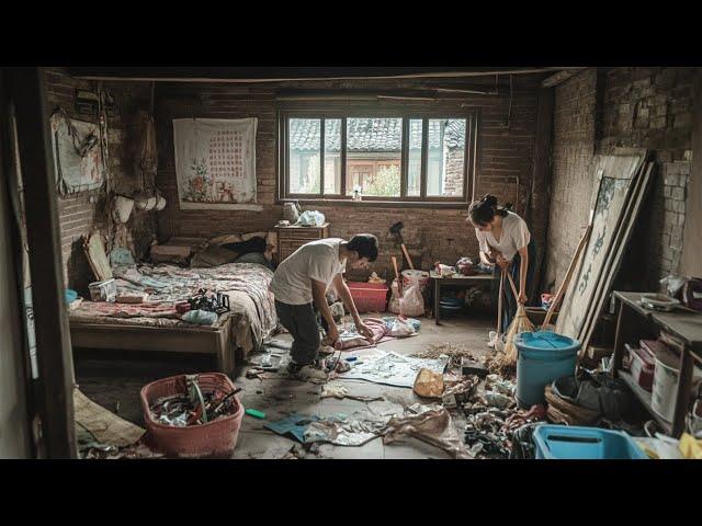 Couple helps sick mother renovate dirty old house in countryside