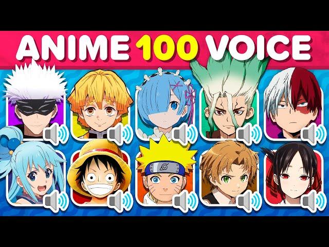 ⭐ANIME 100 VOICE QUIZ⭐ THE BEST 100 ANIME CHARACTERS VOICES ️