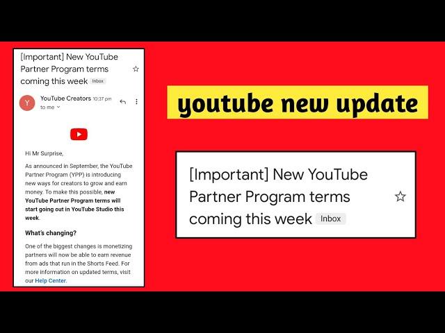 [Important] New YouTube Partner Program terms coming this week | yt studio new update 2023