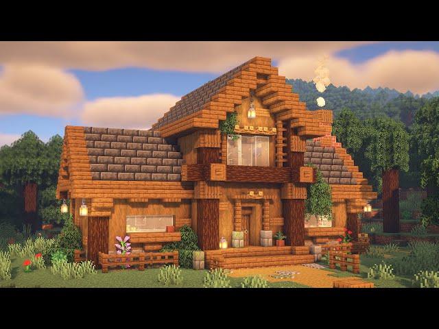 How to build a Large Spruce House in Minecraft | Spruce Mansion Tutorial