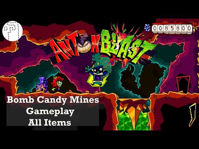 Stage No.4 - Bomb Candy Mines (Annie with Her Red Cat) | ANTONBLAST | Walkthrough | All Items