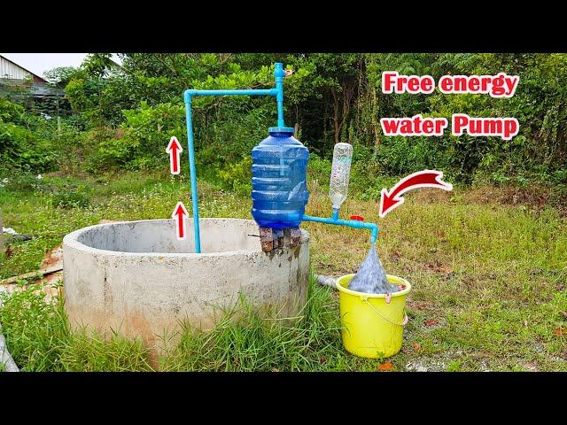 Free electricity | She make free energy water pump from deep-well no need electricity #diy #pipe