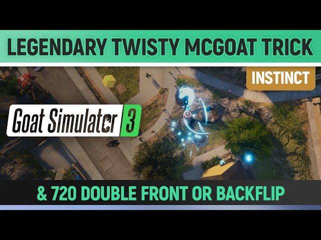 Goat Simulator 3 - Instinct - Do a The Legendary Twisty McGoat Trick & 720 Double Front or Backflip