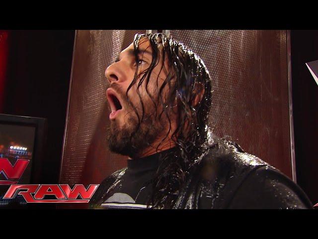 Dean Ambrose empties an ice bucket on Seth Rollins' head: Raw, Aug. 18, 2014