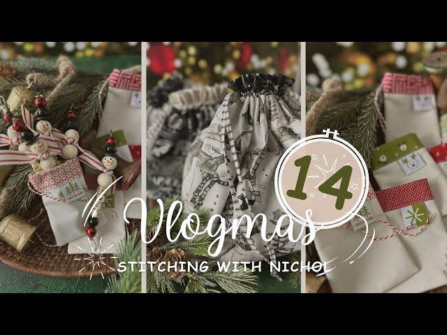 VLOGMAS 2024 DAY 14 | Sewing Drawstring Gift Bags + Easy Scissor Fobs Gifts