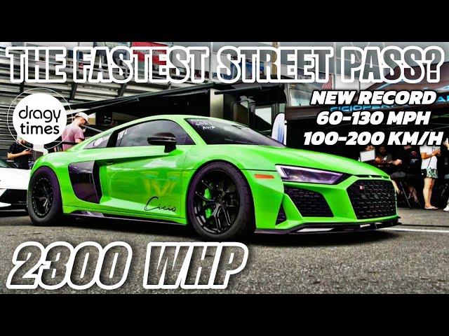 THE FASTEST STREET CAR EVER  DRAGY TIMES 60-130 mph & 100-200 km/h (NEW STREET PASS RECORD)