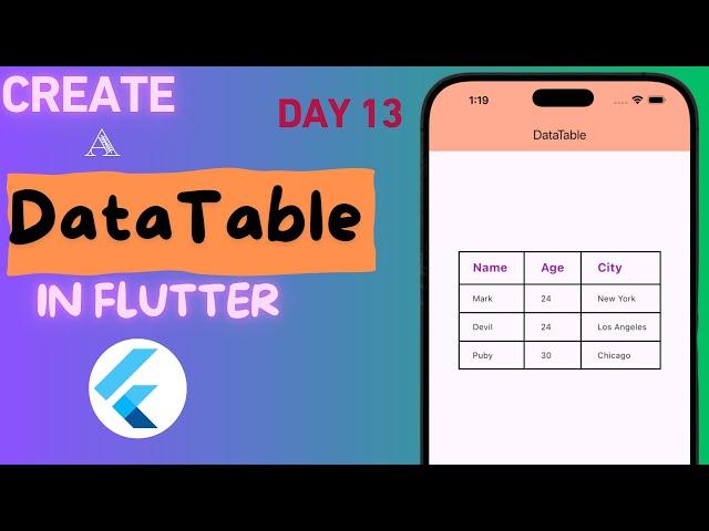 Datatable in Flutter || How to Create Table in Flutter