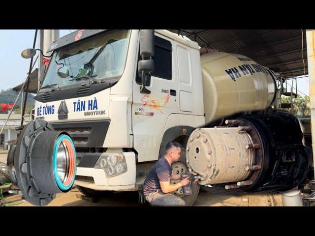 Repair and maintenance of rear axle of Howo 15 ton concrete mixer