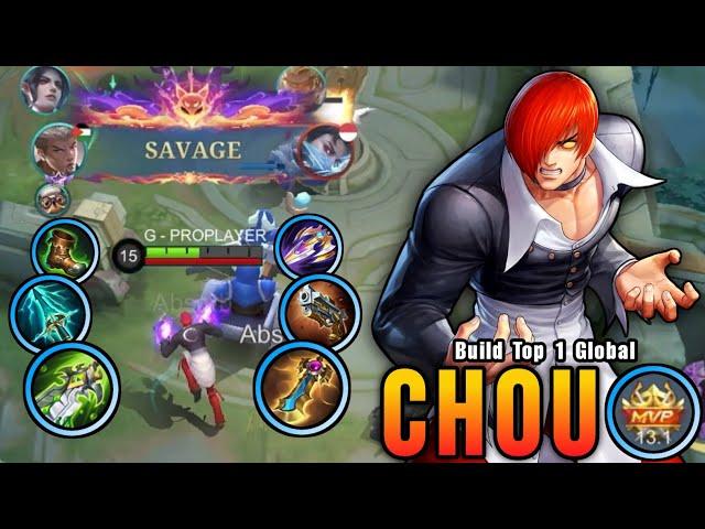 SAVAGE!! Chou KOF Skin Best Build Offlane!! - Build Top 1 Global Chou ~ MLBB