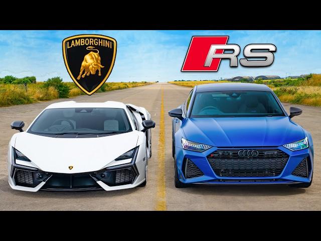 Lambo Revuelto v Audi RS7: WYŚCIG NA MOKREJ NAWIERZCHNI!