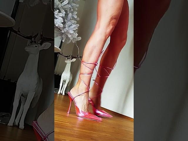 SHINY PINK PUMPShard to walk in⭐#party #zalando#shopping #hotlegs