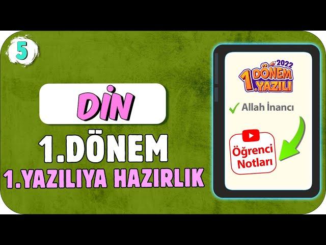 5.Sınıf Din 1.Dönem 1.Yazılıya Hazırlık  #2023