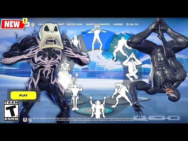 ALL VENOM Fortnite (Eddie Brock & Symbiote) doing all Built-In Emotes and Funny Dances シ