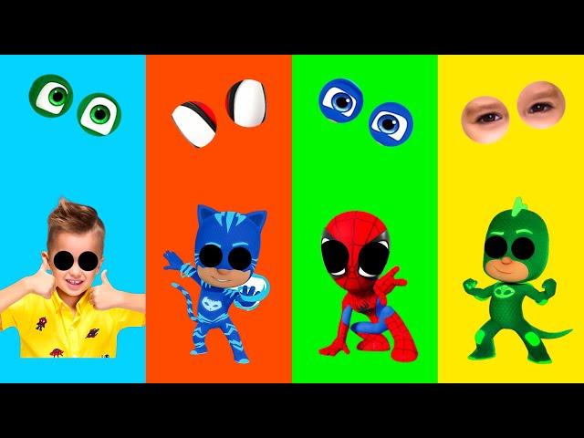 Wrong eyes Vlad and Nikki and Spider Man and Connor and Green Gekko PJ Mask - DAME TU COSITA