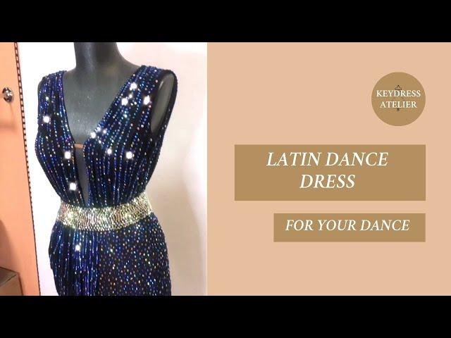 Blue latin dance dress